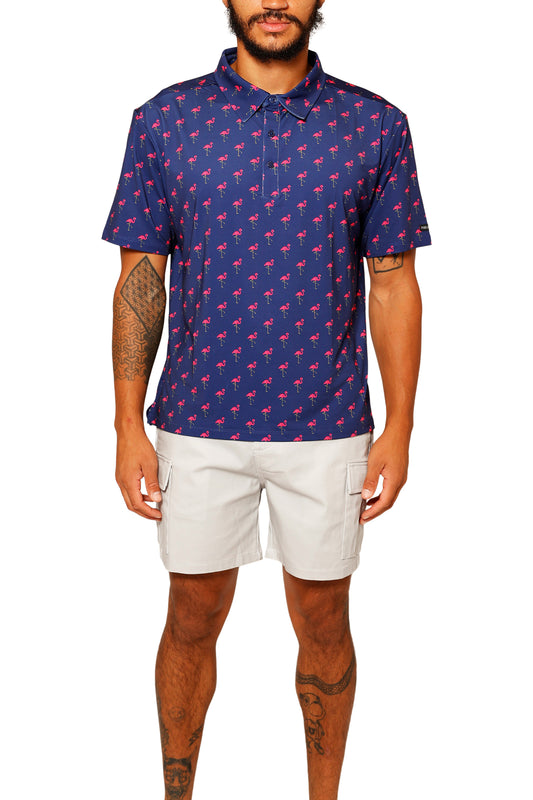 Flamingo Party Golf Polo